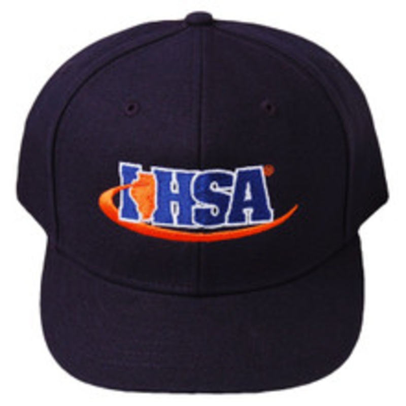 Illinois IHSA Black Promesh Fitted 4-stitch Umpire Plate Cap