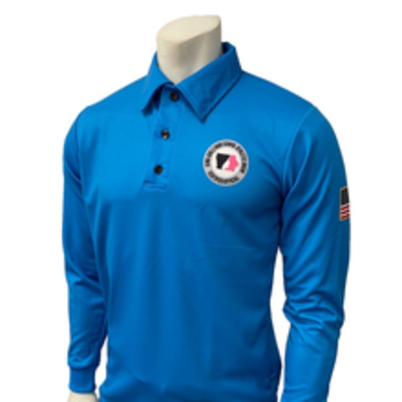 Iowa Girls IGHSAU Men's Bright Blue Long Sleeve Volleyball Referee Shirt