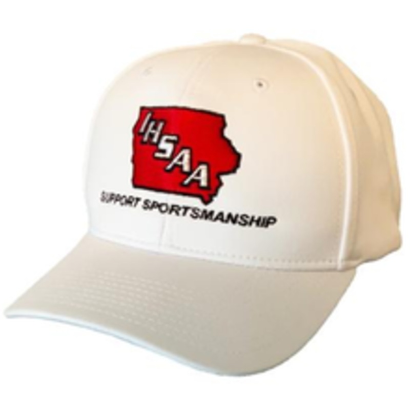 Iowa IHSAA White Ignite Laser Performance Flex-fit Football Referee Cap