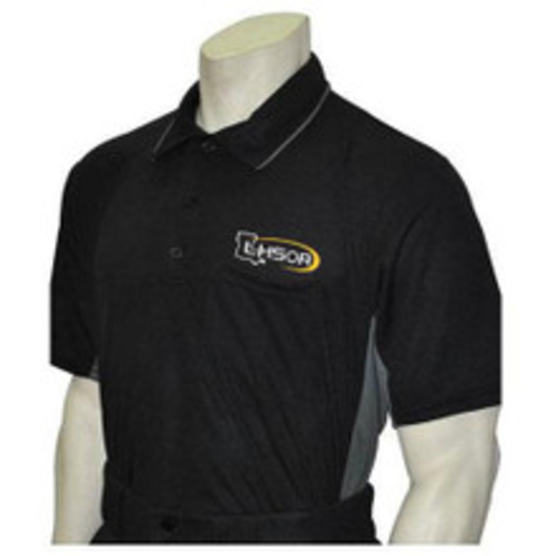 Louisiana LHSOA Embroidered Body Flex Style MLB Black with Grey Trim Umpire Shirt