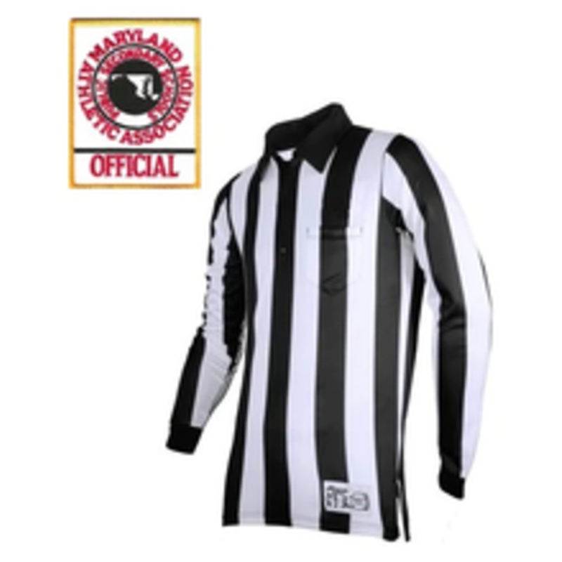 Maryland MPSSAA 2 Stripe Long Sleeve Football Referee Shirt