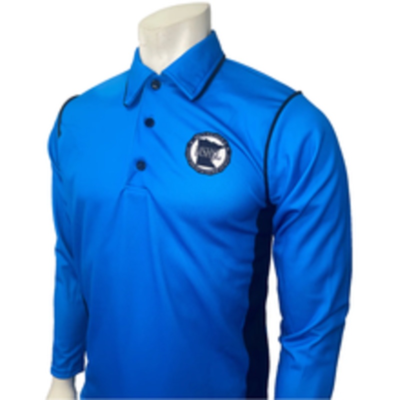 Minnesota MSHSL Men's Long Sleeve Bright Blue Volleyball/Swimming Referee Shirt
