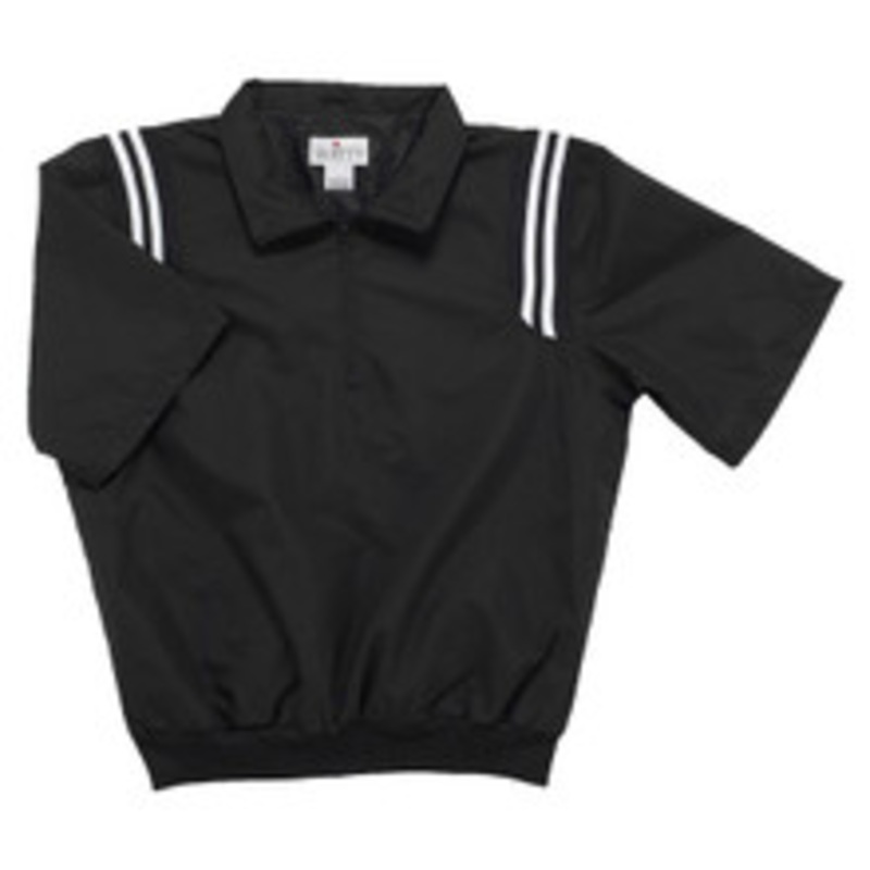 Smitty Half Sleeve Umpire Pullover Black with Black/White Trim