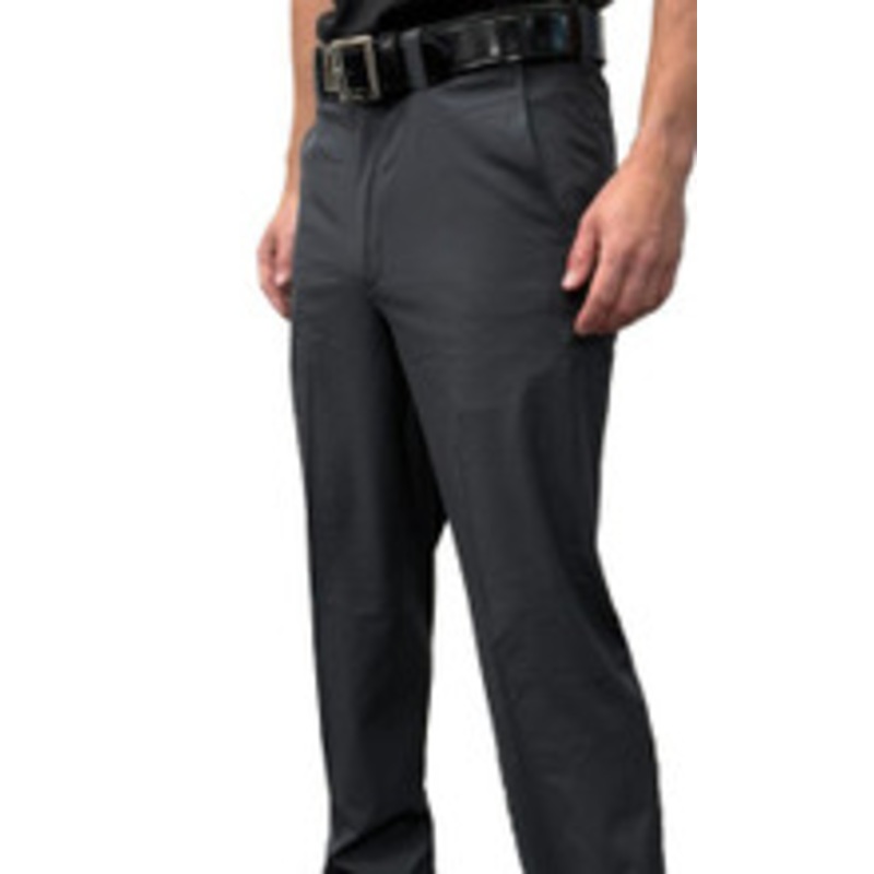Smitty Ultra Tapered Fit Poly/Spandex Dark Charcoal Grey Flat Front Umpire Base Pants Expander Waistband