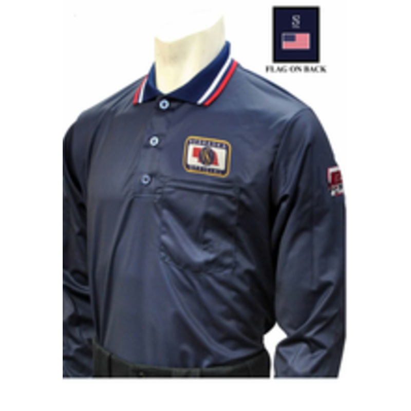 Nebraska NSAA Dye Sublimated Long Sleeve Navy Umpire Shirt