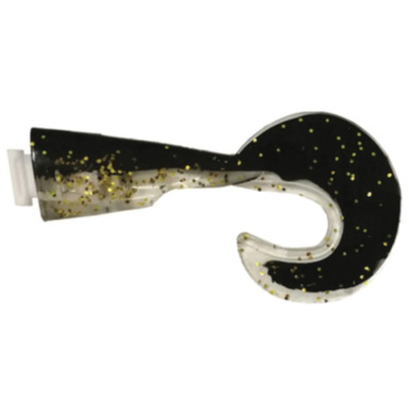 SpoolTek Fat Curly 5in - Tailpack - Black/Gold Glitter