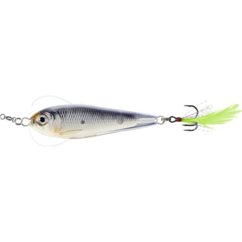 LIVETARGET Flutter Sardine Jigging Spoon - 2-1/2in - Glow/Black