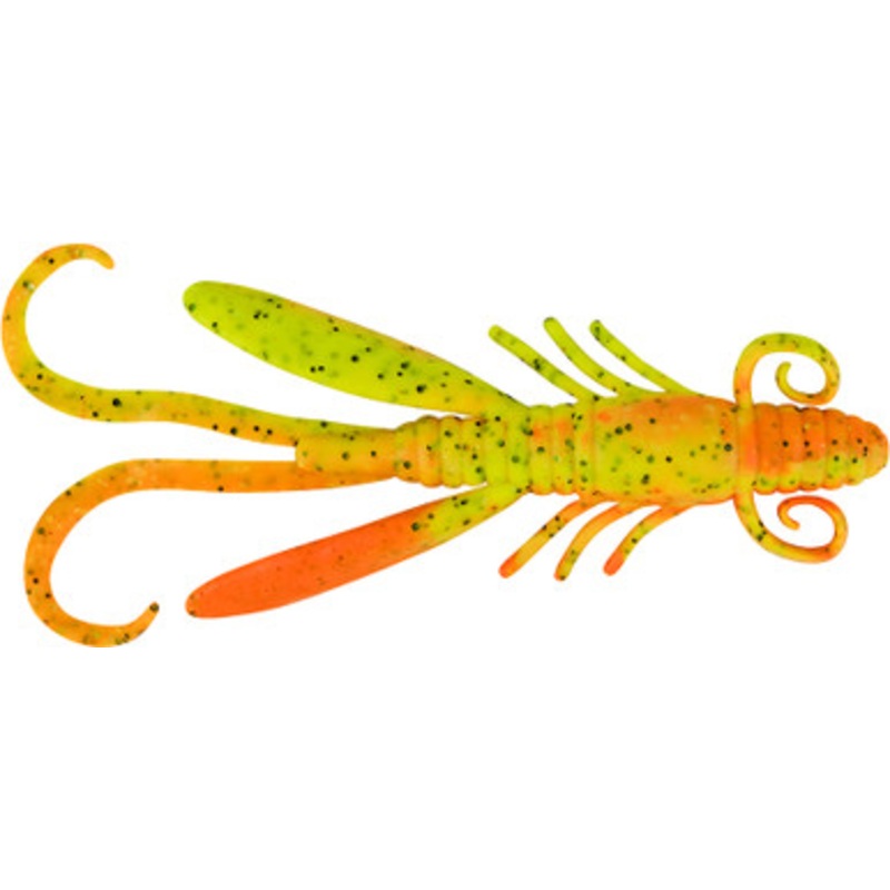 Berkley Gulp! Saltwater Bulky Hawg - Chartreuse Green Black Fleck Fl Orange