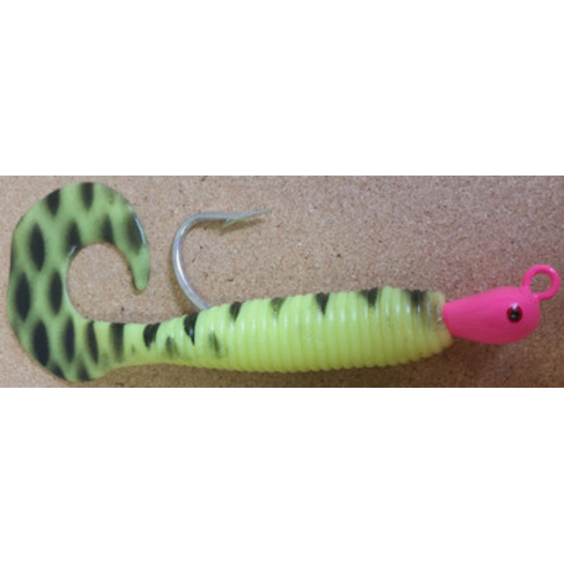 Mission Fishin 1.5oz Slugger w/ 8'' Grub - Pink Head/Char Body