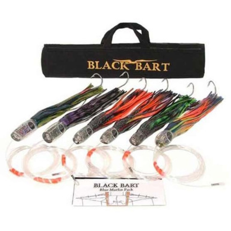 Black Bart Lures Blue Marlin Rigged Trolling Pack Double Hooks