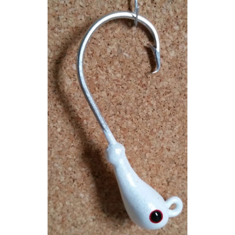 Mission Fishin Ball Collar Circle Hook 3/8oz 3/0 White Jig Heads