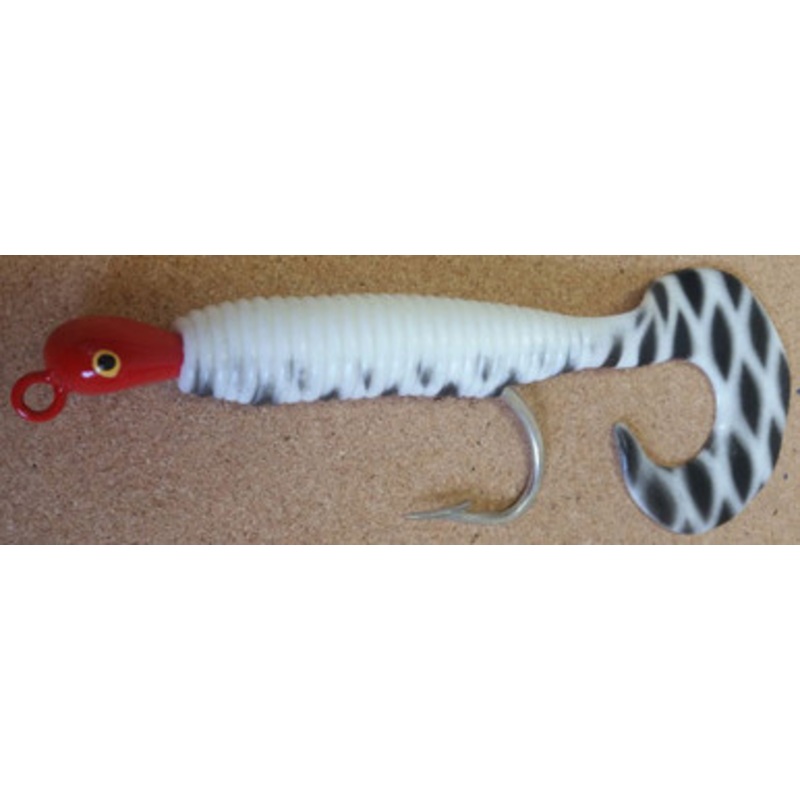 Mission Fishin 1.5oz Slugger w/ 8'' Grub - Red Head White Body