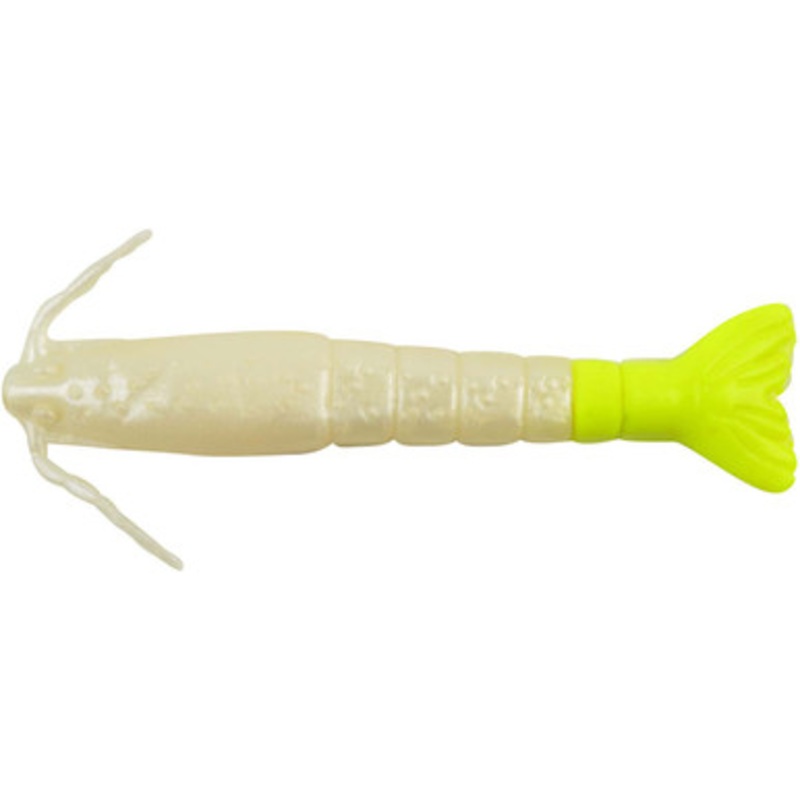 Berkley GAPSHR4 11.5 oz Gulp Alive 4'' Shrimp Pearl White/Chartreuse