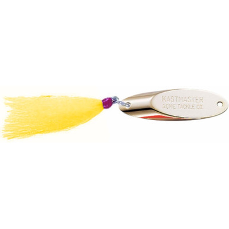 Acme Kastmaster SW1151 3/4oz w/ Yellow Bucktail Teaser Lure Gold
