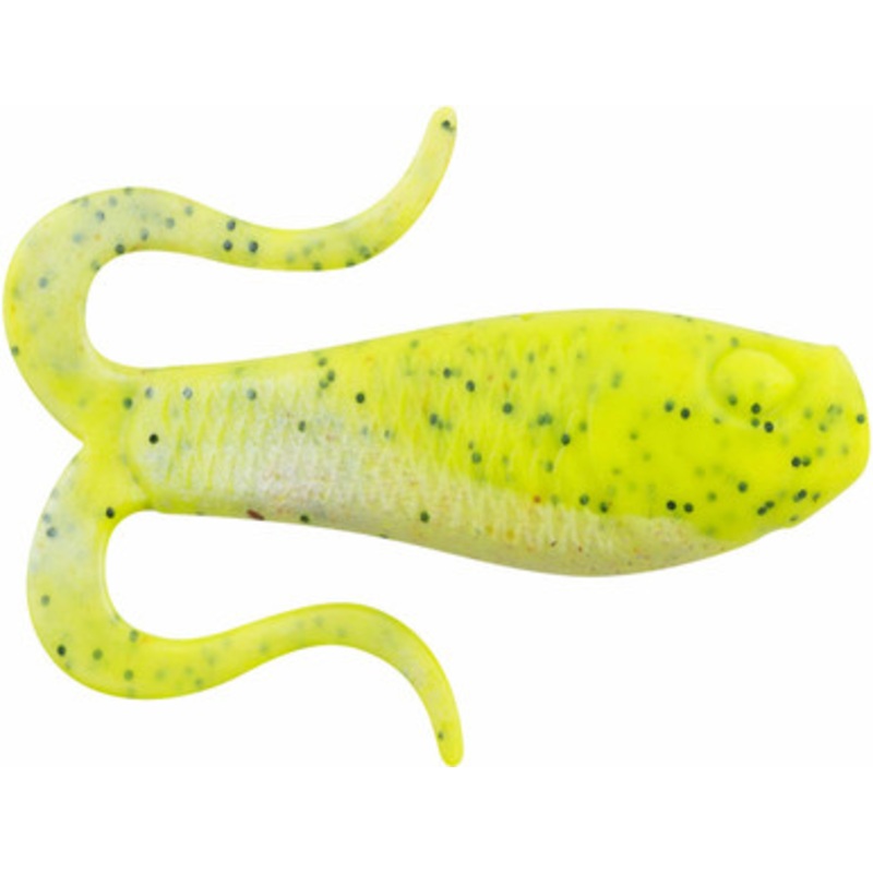 Berkley Gulp! Saltwater Doubletail Swimming Mullet 4in CPN Chartreuse Pepper Neon