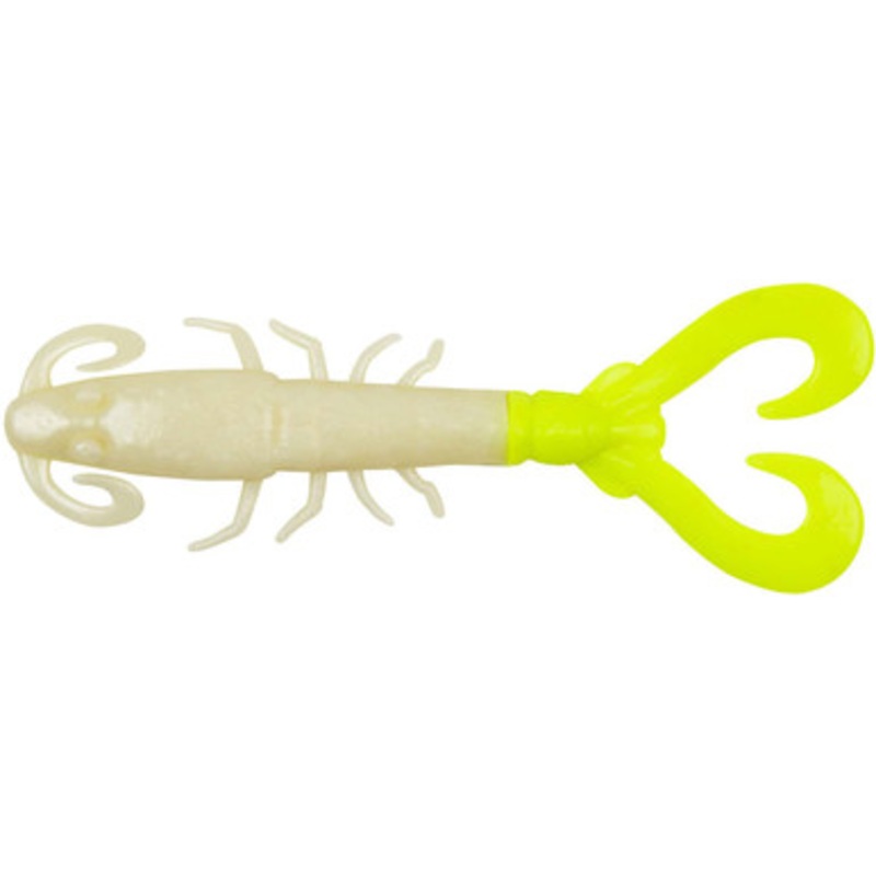 Berkley Gulp! Saltwater Mantis Shrimp - 3in - Pearl White/Chartreuse