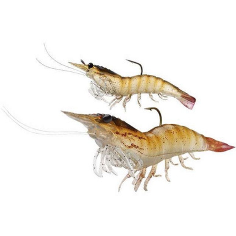 LIVETARGET Lures SSF75SK Shrimp Pre-Rigged Soft Bait 913 Glow Shrimp