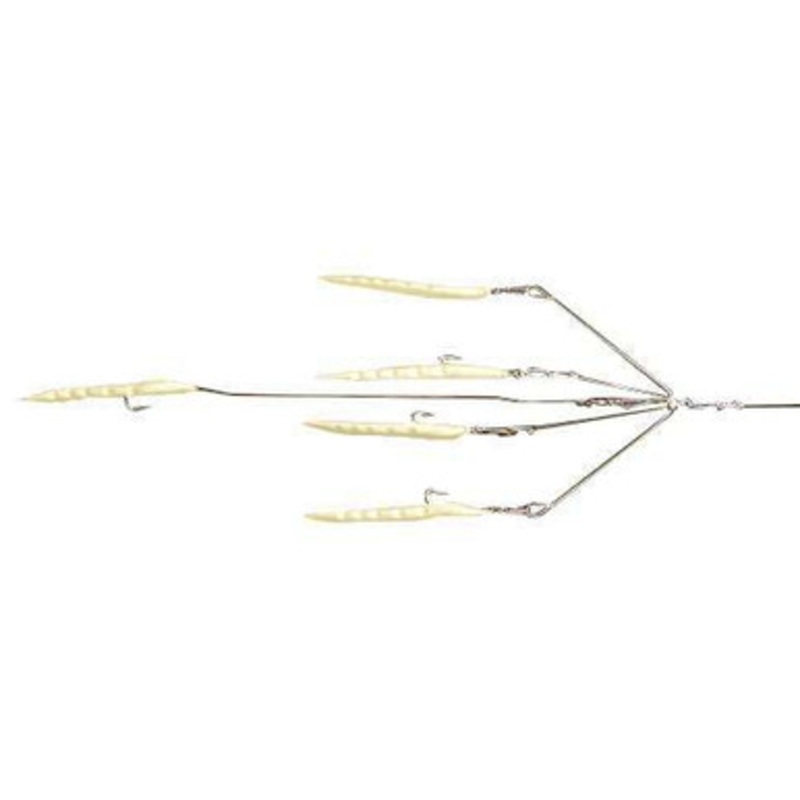 9er's 403 7'' 4 Arm N.E. Eel Rig Lure - 4034GLO Glow