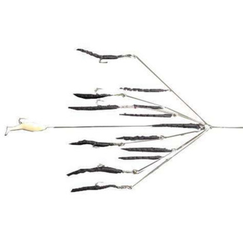 9er's 365 7'' 6 Arm N.E. Eel Rig Lure - 3652BLK Black
