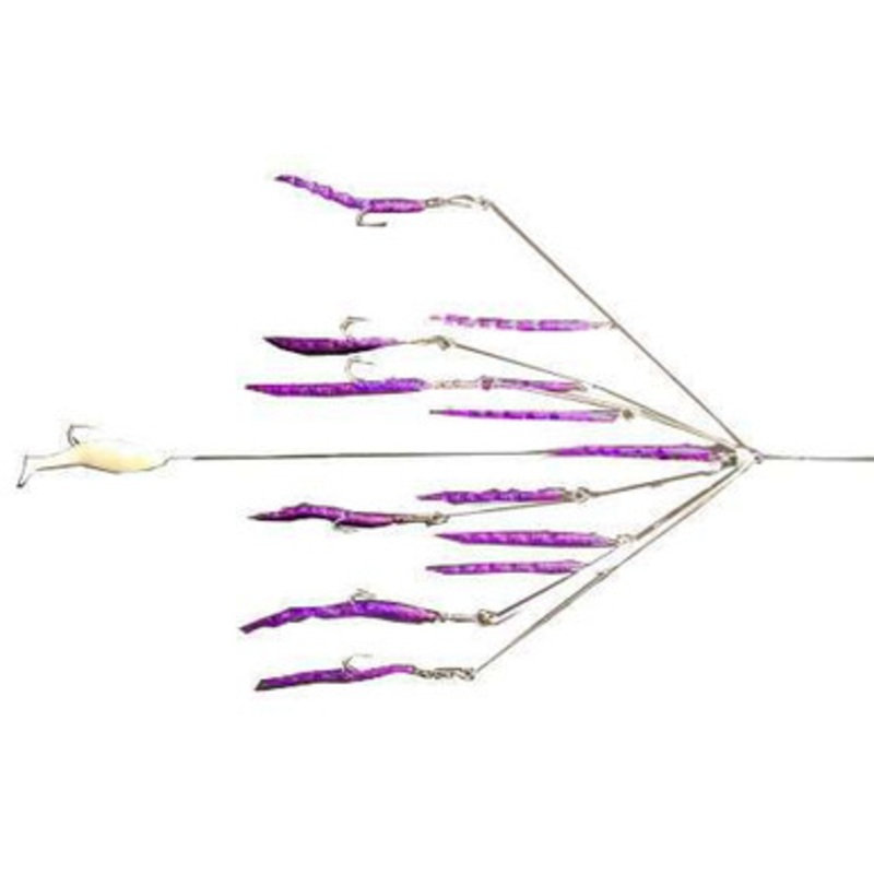 9er's 365 7'' 6 Arm N.E. Eel Rig Lure - 3657PUR Purple