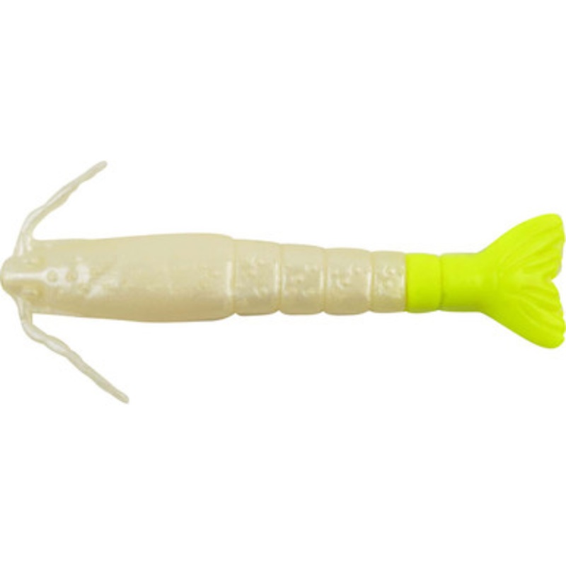 Berkley GAPSHR3 11oz Gulp Alive 3'' Shrimp Pearl White/Chartreuse