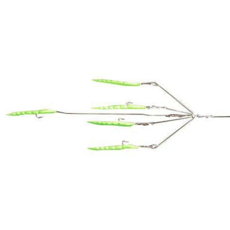 9er's 403 7'' 4 Arm N.E. Eel Rig Lure - 4035GLG Glow Green
