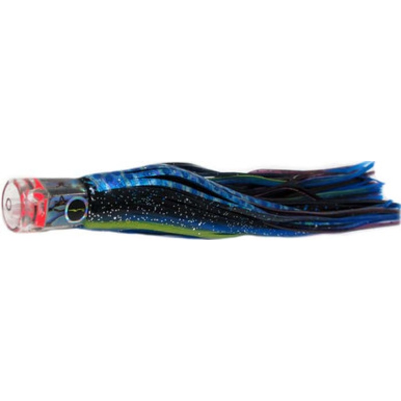 Black Bart Lures BBD-PUF Black Blue Dot/Purple Blue Fleck El Squid Jr Light Tackle Skirted Lure