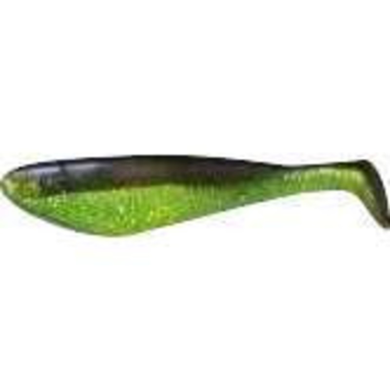 9er's 35 6 Shad Replacement Pack - 3506CGB Chartreuse Glitter w/Black Back