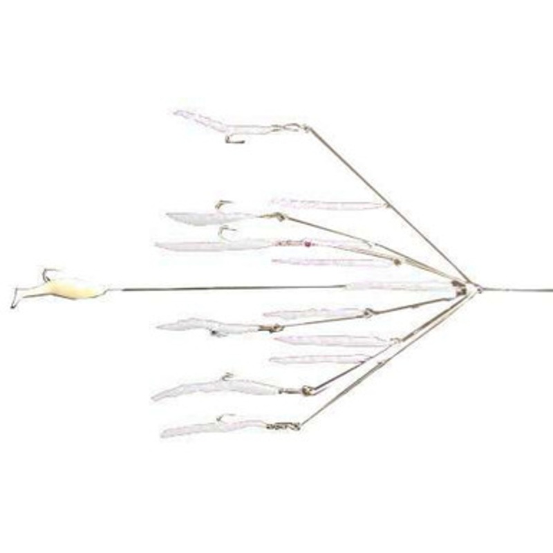9er's 365 7'' 6 Arm N.E. Eel Rig Lure - 3651PRL Pearl