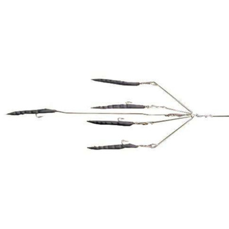 9er's 403 7'' 4 Arm N.E. Eel Rig Lure - 4032BLK Black
