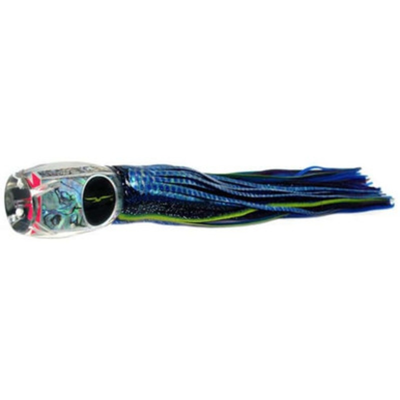 Black Bart Lures BBD-PUF Black Blue Dot/Purple Blue Fleck Puerto Rico Prowler Heavy Tackle Skirted Lure