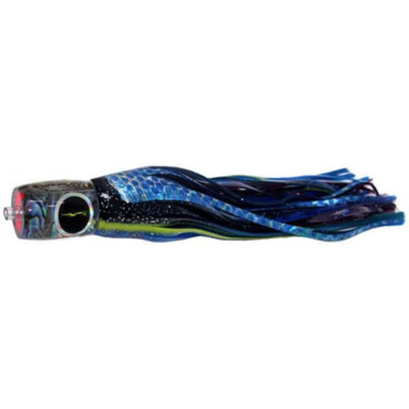Black Bart Lures BBD-PUF Black Blue Dot/Purple Blue Fleck Mahi Candy Medium Tackle Skirted Lure