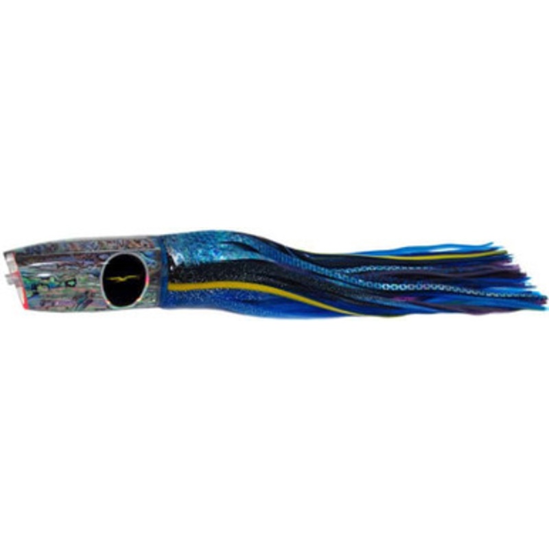 Black Bart Lures BBD-PUF Black Blue Dot/Purple Blue Fleck Super Plunger Heavy Tackle Skirted Lure
