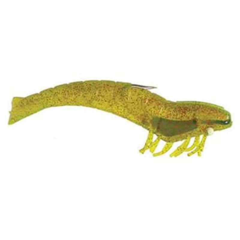 DOA Shrimp Jumbo 1oz 6in 332 Chartreuse/Red Glitter