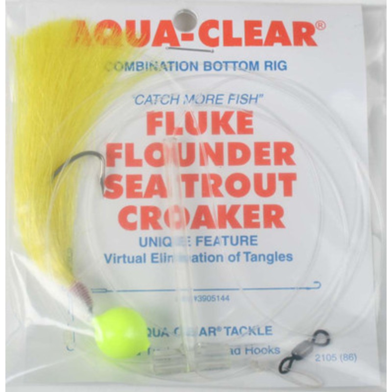 Aqua Clear FW-4YFYH Fluke/Flounder/Trout/Croaker Single Leader Rig