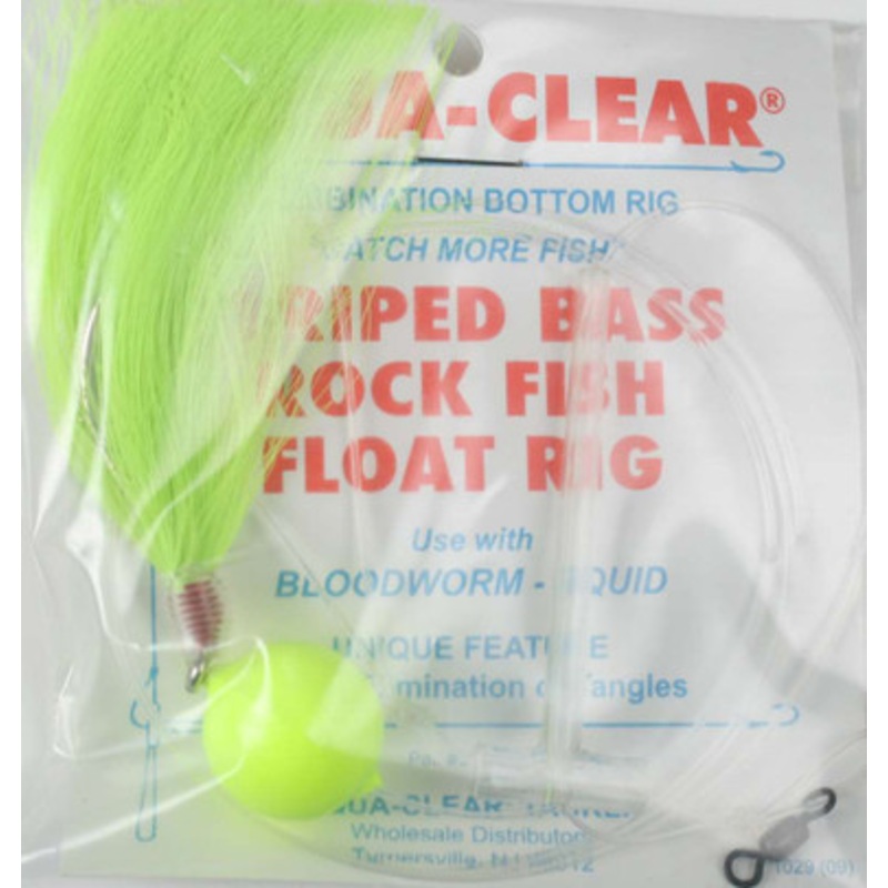 Aqua-Clear ST-7 Striped Bass Dropper Float Rig Chartreuse Float/Chartreuse Hair
