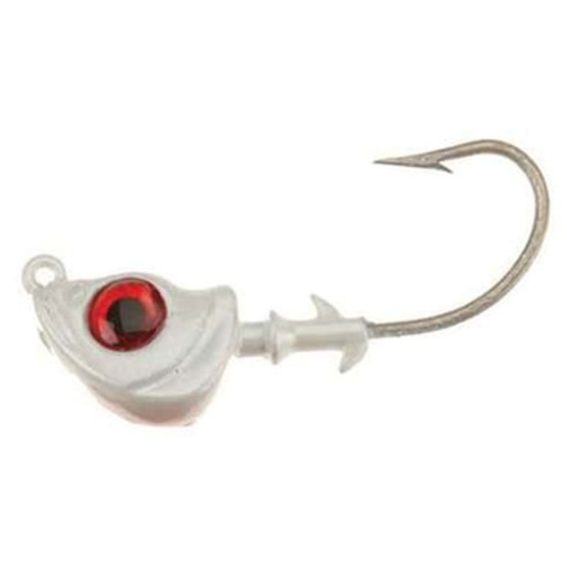 DOA C.A.L. Jig Heads Long Shank 3/4oz 3 Pack 421 White-Red Eye