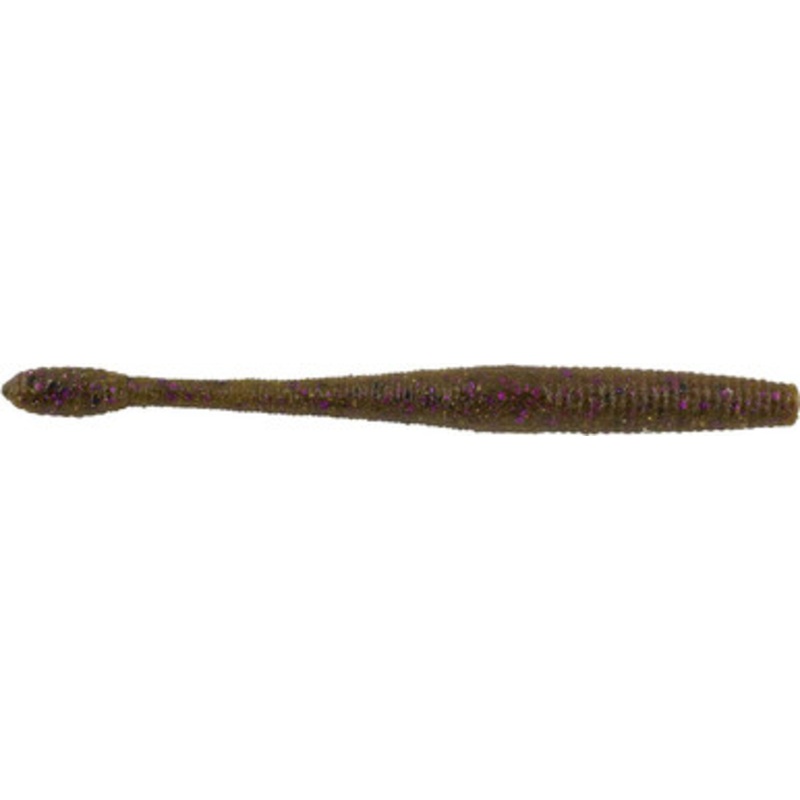 Berkley PBMSHW4-GPPF Powerbait Maxscent Hit Worm - Green Pumpkin Purple Fleck