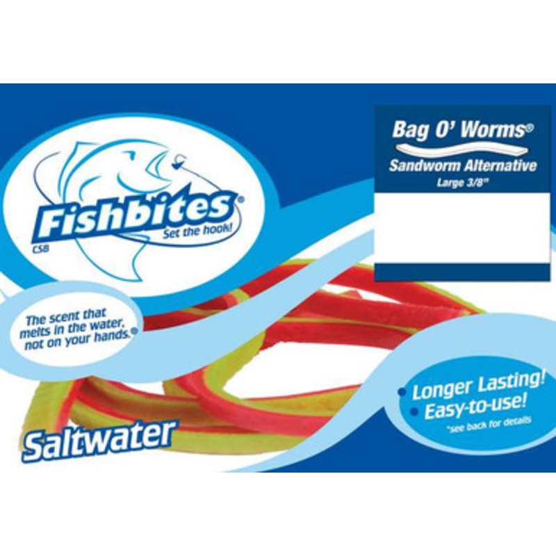 Fishbites 0113 Long Lasting Sandworm Bag O' Worms - Red/Green