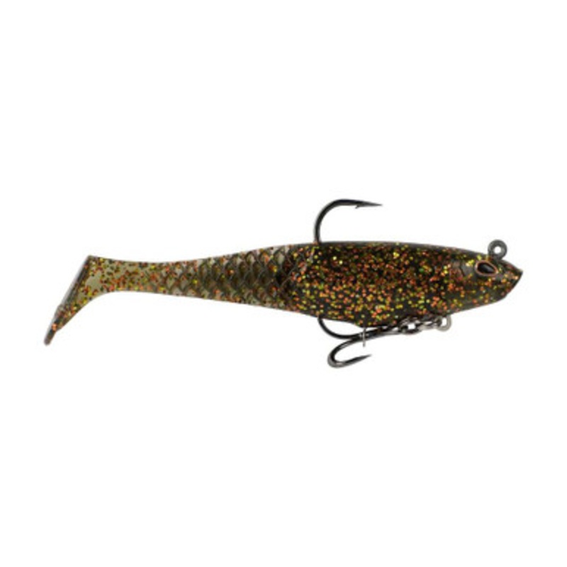 Berkley PowerBait Saltwater Pre-Rigged CullShad Swimbait - 4in - Dark Night