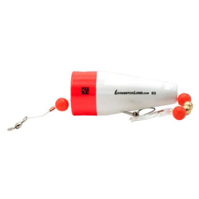Livingston Lures Grand Slam Popper - 4in White / Red Top