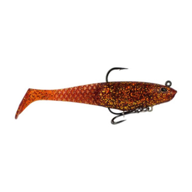 Berkley PowerBait Saltwater Pre-Rigged CullShad Swimbait - 4in - Root Beer Gold