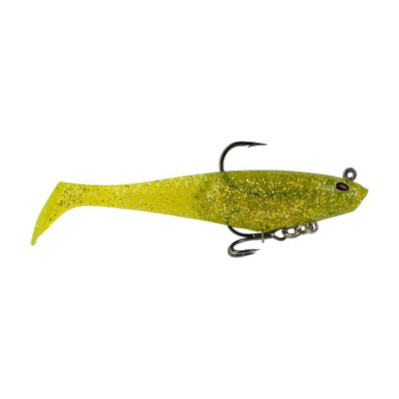 Berkley PowerBait Saltwater Pre-Rigged CullShad Swimbait - 6in - Chartreuse Flash