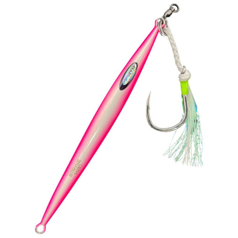 JYG PRO Fishing Stryke - Tuna Rigged Jig - 80g - Pink Glow