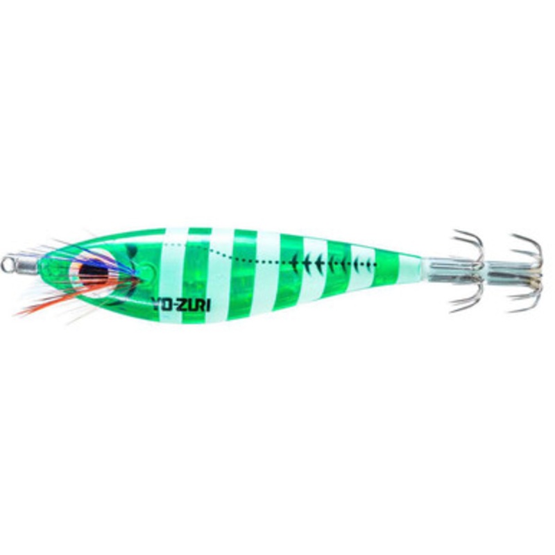 Yo-Zuri Ultra 3D Laser DX M2 #SS Squid Jig - 3 3/8in - Zebra Luminous Green
