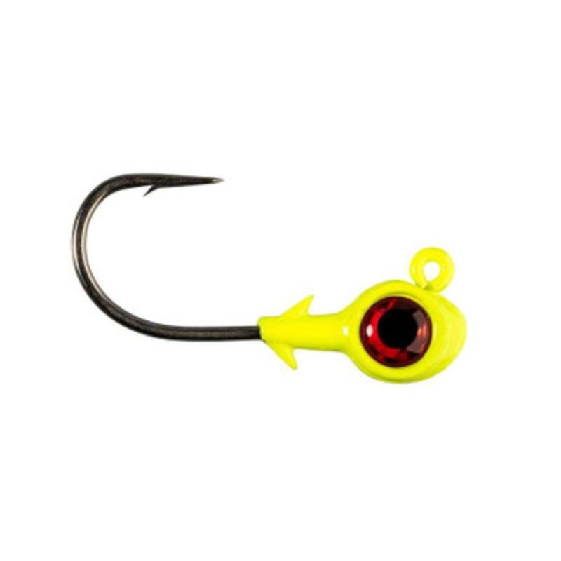 Z-Man Trout Eye X Jighead - 3/16oz - 3pk - Chartreuse/Red