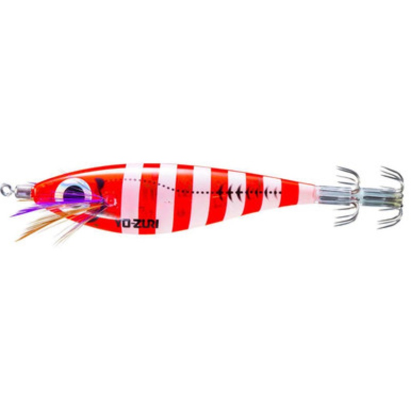 Yo-Zuri Ultra 3D Laser DX M2 #SS Squid Jig - 3 3/8in - Zebra Luminous Red Head