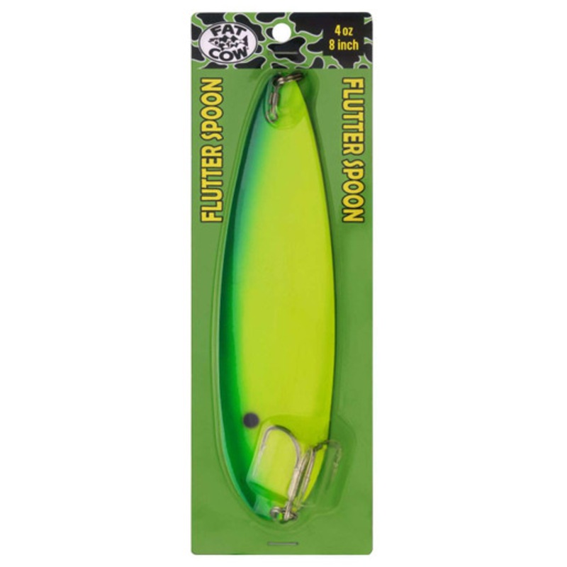 Fat Cow Fishing Flutter Spoon - 8in - Chartreuse