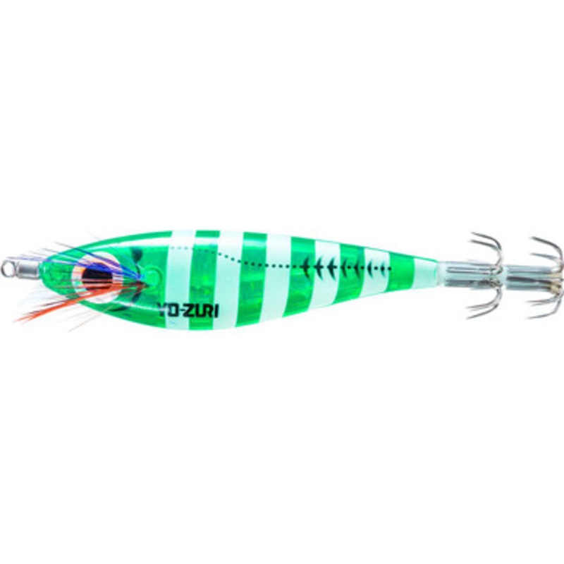 Yo-Zuri Ultra 3D Laser DX M2 #S Squid Jig - 3 3/4in - Zebra Luminous Green