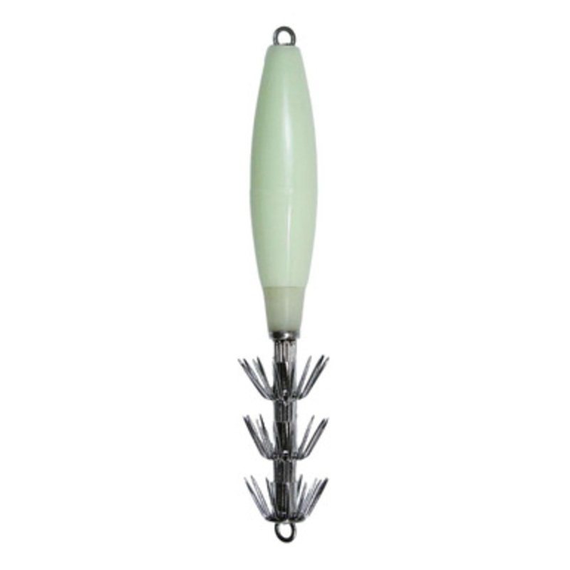 Ahi USA 7.5 Inch Jumbo Hard Body Luminous Glow Squid Jig - 3 Hook